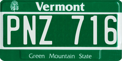 VT license plate PNZ716
