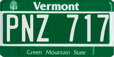 VT license plate PNZ717