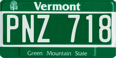 VT license plate PNZ718