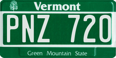 VT license plate PNZ720