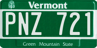 VT license plate PNZ721