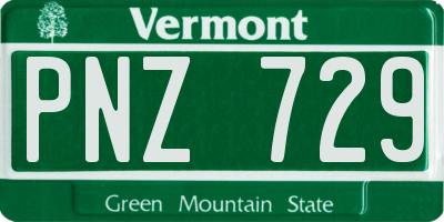 VT license plate PNZ729