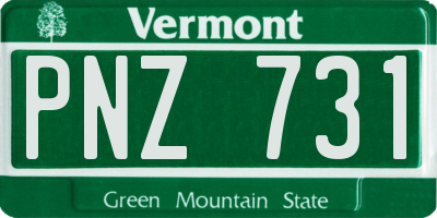 VT license plate PNZ731