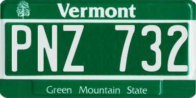 VT license plate PNZ732