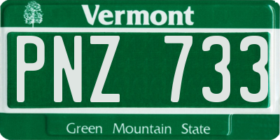 VT license plate PNZ733