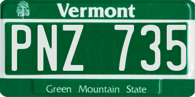 VT license plate PNZ735