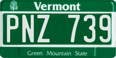 VT license plate PNZ739