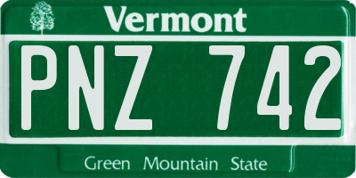 VT license plate PNZ742