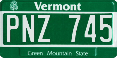 VT license plate PNZ745