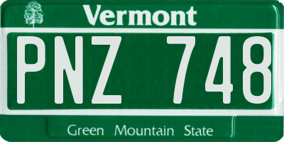 VT license plate PNZ748