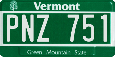 VT license plate PNZ751