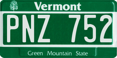 VT license plate PNZ752