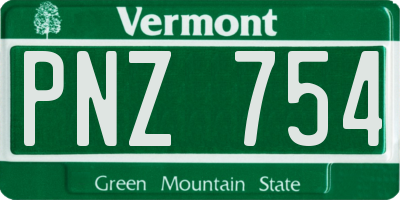 VT license plate PNZ754