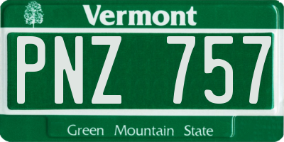VT license plate PNZ757