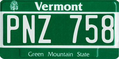 VT license plate PNZ758