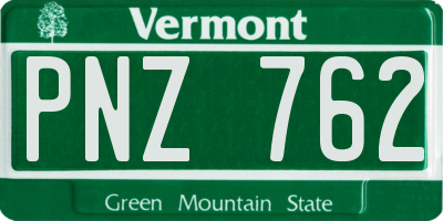 VT license plate PNZ762