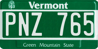 VT license plate PNZ765