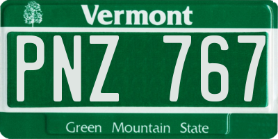 VT license plate PNZ767