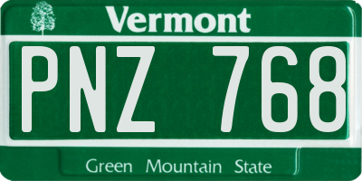 VT license plate PNZ768