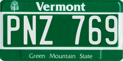 VT license plate PNZ769