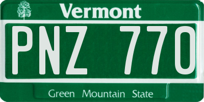 VT license plate PNZ770