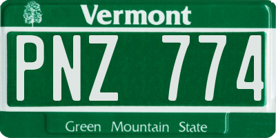 VT license plate PNZ774