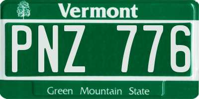 VT license plate PNZ776