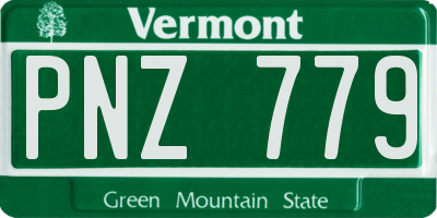 VT license plate PNZ779