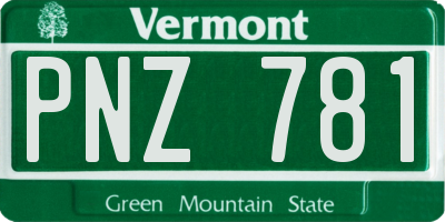VT license plate PNZ781
