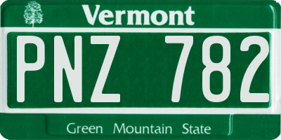 VT license plate PNZ782