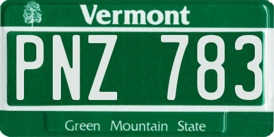 VT license plate PNZ783