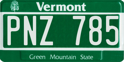 VT license plate PNZ785