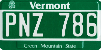 VT license plate PNZ786