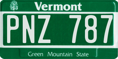 VT license plate PNZ787