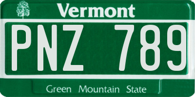 VT license plate PNZ789