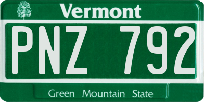 VT license plate PNZ792