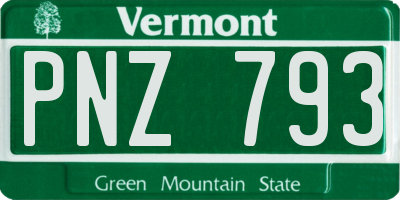 VT license plate PNZ793