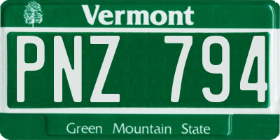 VT license plate PNZ794