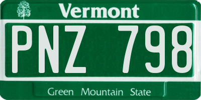 VT license plate PNZ798