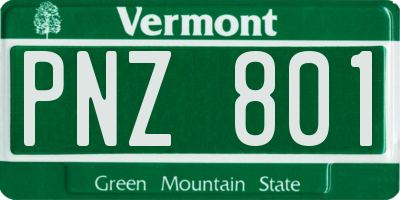 VT license plate PNZ801