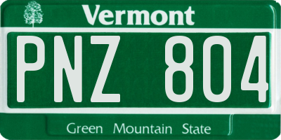 VT license plate PNZ804