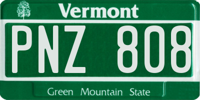 VT license plate PNZ808