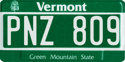 VT license plate PNZ809