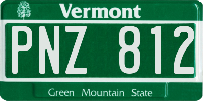 VT license plate PNZ812