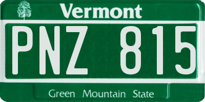 VT license plate PNZ815