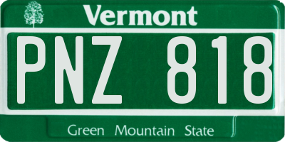 VT license plate PNZ818
