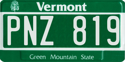 VT license plate PNZ819