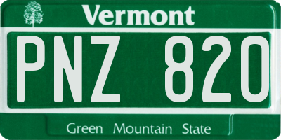 VT license plate PNZ820