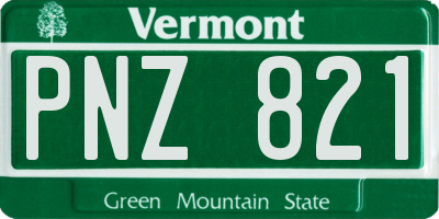 VT license plate PNZ821