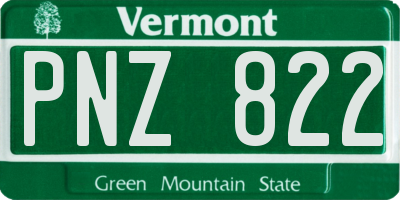 VT license plate PNZ822